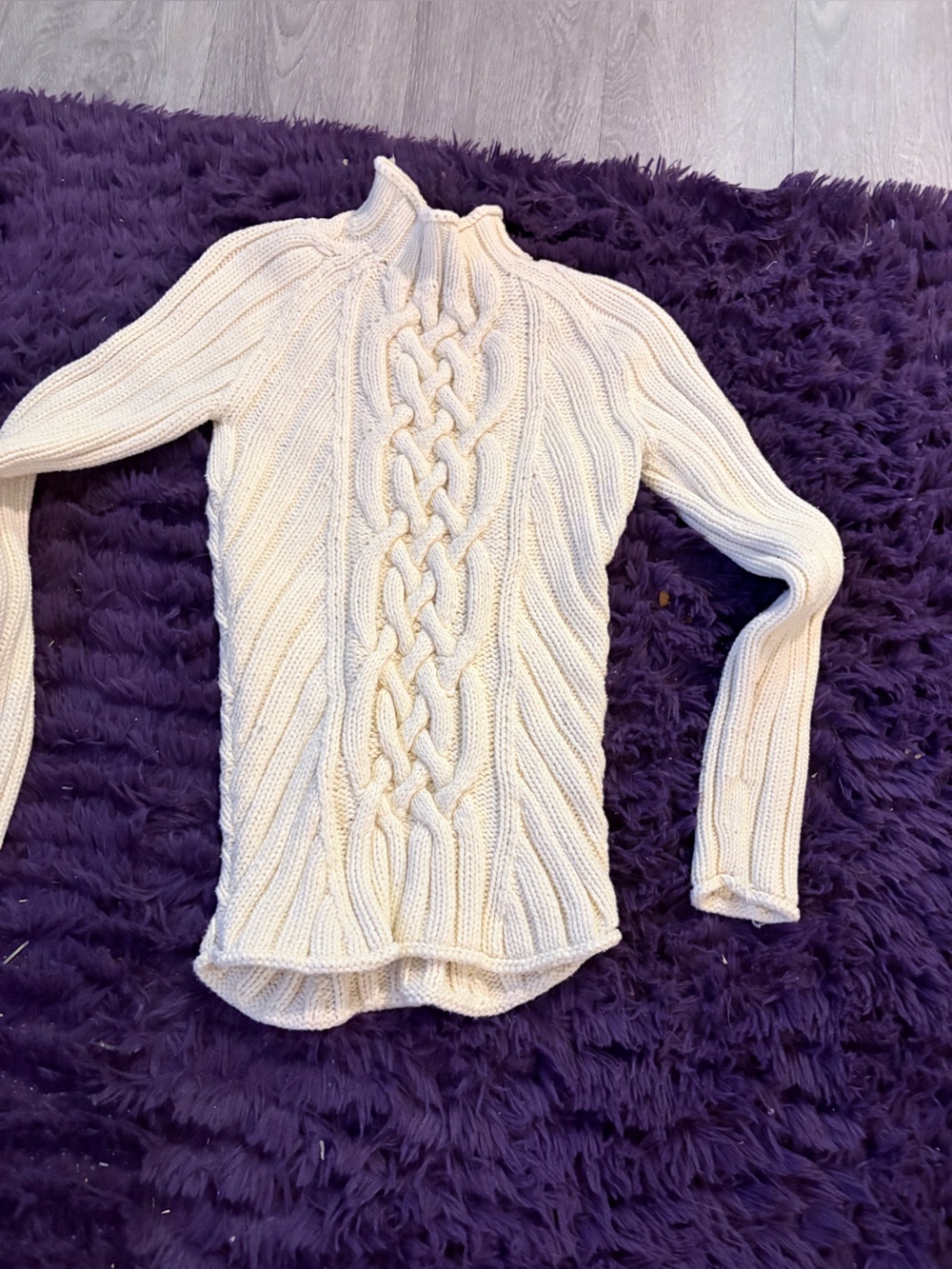 GAP Cream Cable Knit Turtleneck Sweater